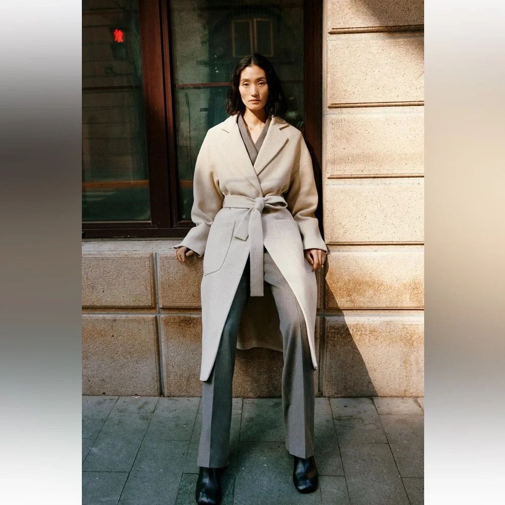 ZARA BELTED WRAP COAT ZW COLLECTION - Picture 3 of 9